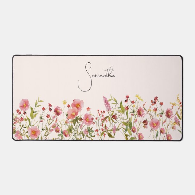 Alfrombrillas De Escritorio Flores silvestres rosas personalizadas (Anverso)