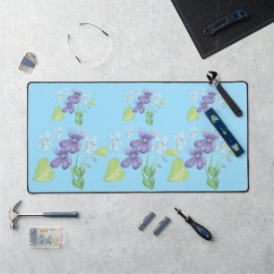Alfrombrillas De Escritorio Flores violetas salvajes Ilustracion azul claro