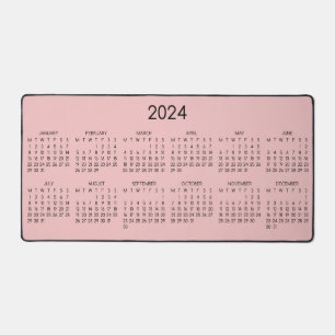 Alfrombrillas De Escritorio Fondo de color rosa del bebé del calendario 2024