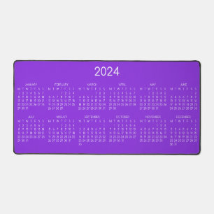 Alfrombrillas De Escritorio Fondo de color violeta del calendario 2024