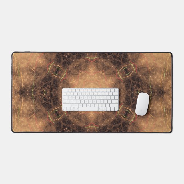 Alfrombrillas De Escritorio Fondo negro mágico Naranja kenidoscopo (Teclado y ratón)