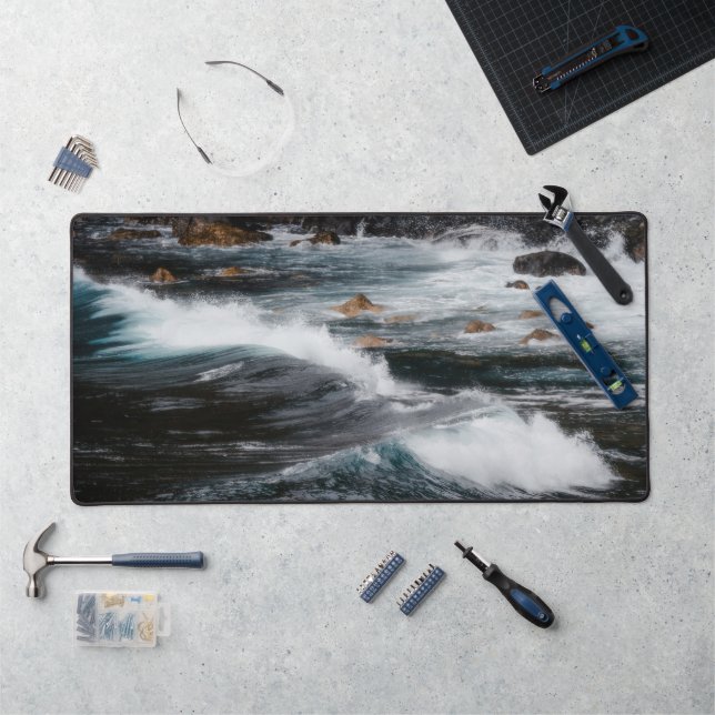 Alfrombrillas De Escritorio Fotografía artística costera de poderosas olas del (Puesto de trabajo)