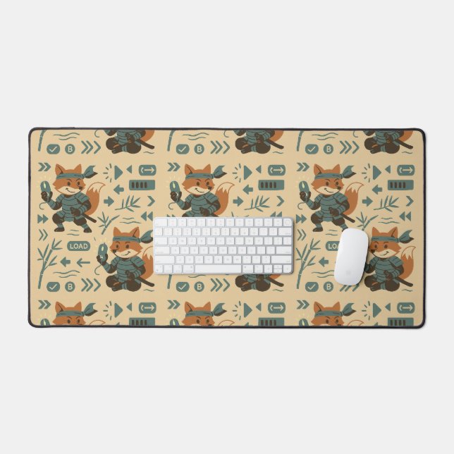 Alfrombrillas De Escritorio Fox Samurai Gamer  (Teclado y ratón)
