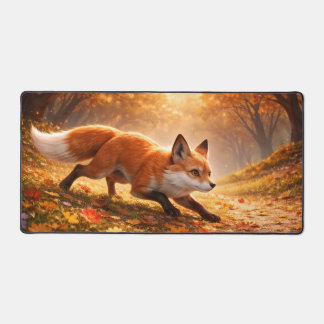 Alfrombrillas De Escritorio Fox's hunting in Golden Autumn Forest Leaves