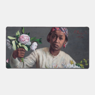 Alfrombrillas De Escritorio Frederic Bazille - Mujer joven con peonías