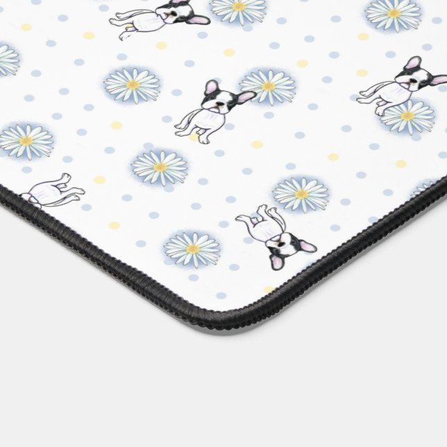 Alfrombrillas De Escritorio Frenchies y Daisies Art Desk Mat (Esquina)