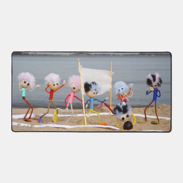 Alfrombrillas De Escritorio Fubby poppetjes die beach volleybal spelen. (Anverso)