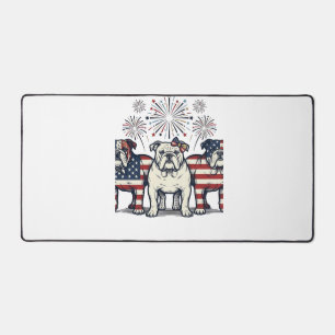 Alfrombrillas De Escritorio Fuegos Artificiales Patrióticos Bulldog Grabado Vi