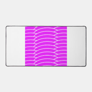 Alfrombrillas De Escritorio Fun Bright Rosa Tiled Art Deco Waves White Stripes