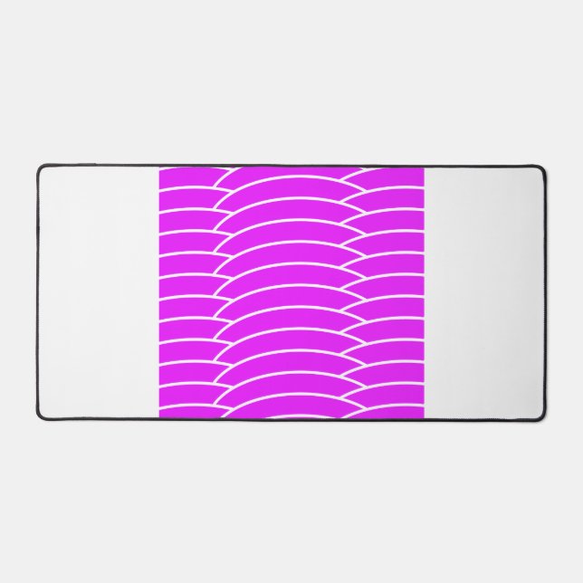 Alfrombrillas De Escritorio Fun Bright Rosa Tiled Art Deco Waves White Stripes (Anverso)