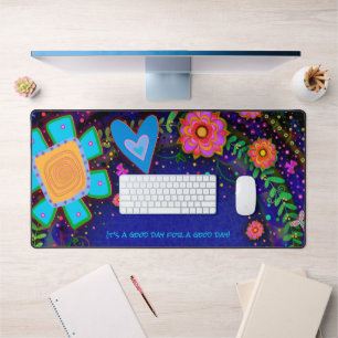 Alfrombrillas De Escritorio Fun caprichoso colorido floral Corazón personaliza