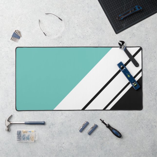 Alfrombrillas De Escritorio Fun Sporty Light Verde azulado Bandas de Carreras  (Puesto de trabajo)