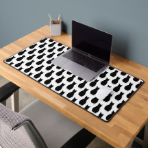 Fundición Negro Cat Desk Mat
