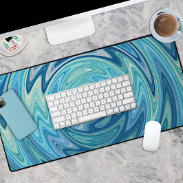 Alfrombrillas De Escritorio Funky Aqua Turquoise Verde azulado Patrón de arte 