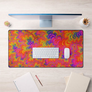 Alfrombrillas De Escritorio Funky Psicodélico Hippie Boho Neon Arcoíris Fracta