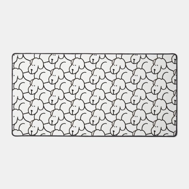 Alfrombrillas De Escritorio Funny Cartoon Sitting Dogs Desk Mat (Anverso)