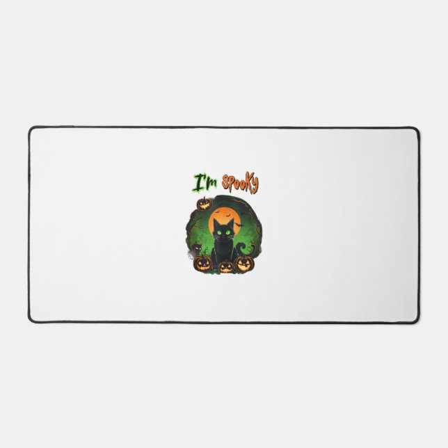 Alfrombrillas De Escritorio Funny Halloween Spooky Black Cat Bat Starr (Anverso)