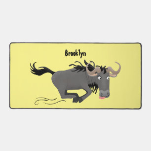 Alfrombrillas De Escritorio Funny Wildebeest corriendo ilustracion personaliza