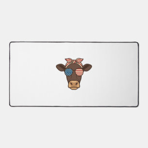 Alfrombrillas De Escritorio Gafas de sol con cabeza de vaca patriótica diseño 