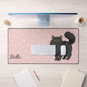 Alfrombrillas De Escritorio Gata Negra de Pelo Largo Personalizada para Mamá