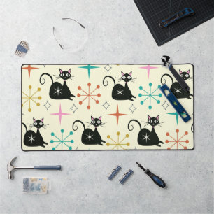 Alfrombrillas De Escritorio Gato atómico de mediados del siglo con estallidos