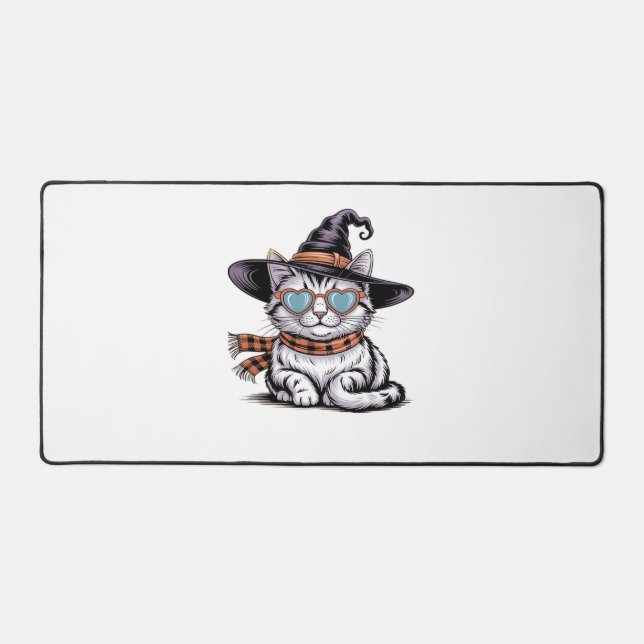 Alfrombrillas De Escritorio Gato de bruja de Guay - Gato de Halloween lindo co (Anverso)