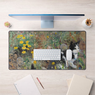 Alfrombrillas De Escritorio Gato en una pradera florida, Bruno Liljefors