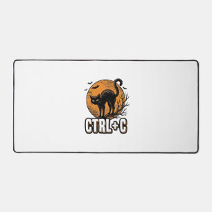 Alfrombrillas De Escritorio Gato espeluznante CTRL C Diseño vectorial vintage