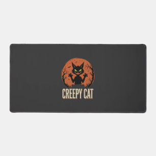 Alfrombrillas De Escritorio Gato espeluznante gráfico vintage de Halloween de