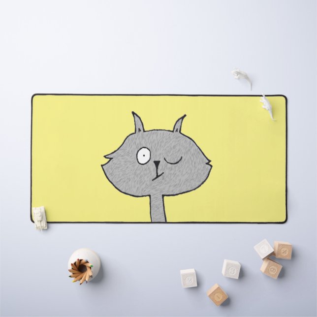 Alfrombrillas De Escritorio Gato gris sórdido (Mesa para niños)