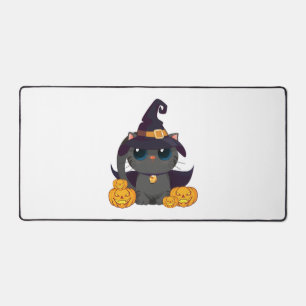 Alfrombrillas De Escritorio Gato negro con camiseta de Halloween de Jack O Lan
