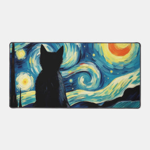 Alfrombrillas De Escritorio Gato nocturno estrellado