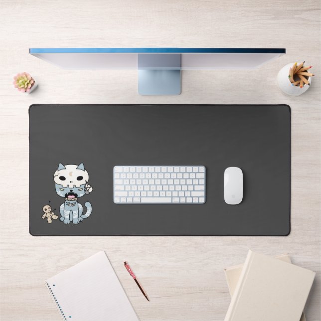 Alfrombrillas De Escritorio Gato vudú en gris oscuro (Oficina 1)