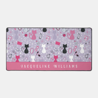 Alfrombrillas De Escritorio Gatos retro del corazón púrpura