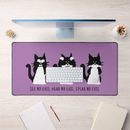 Alfrombrillas De Escritorio Gatos Tuxedo Negros Blancos Lindos Morados