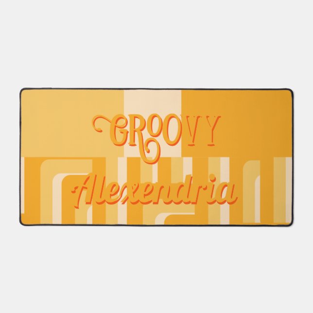 Alfrombrillas De Escritorio Geometría retro amarilla personalizada (Anverso)