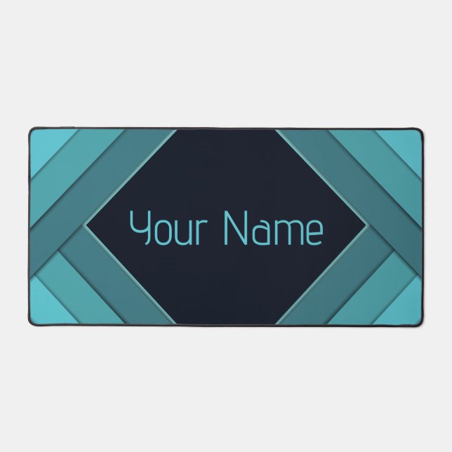 Alfrombrillas De Escritorio Geométrica Verde azulada elegante personalizada (Anverso)