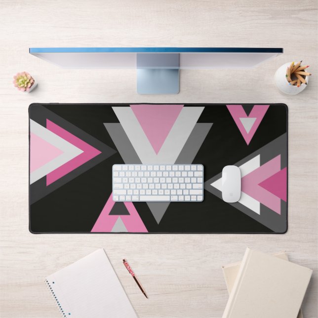 Alfrombrillas De Escritorio Geométrico gris, rosa y blanco (Oficina 1)