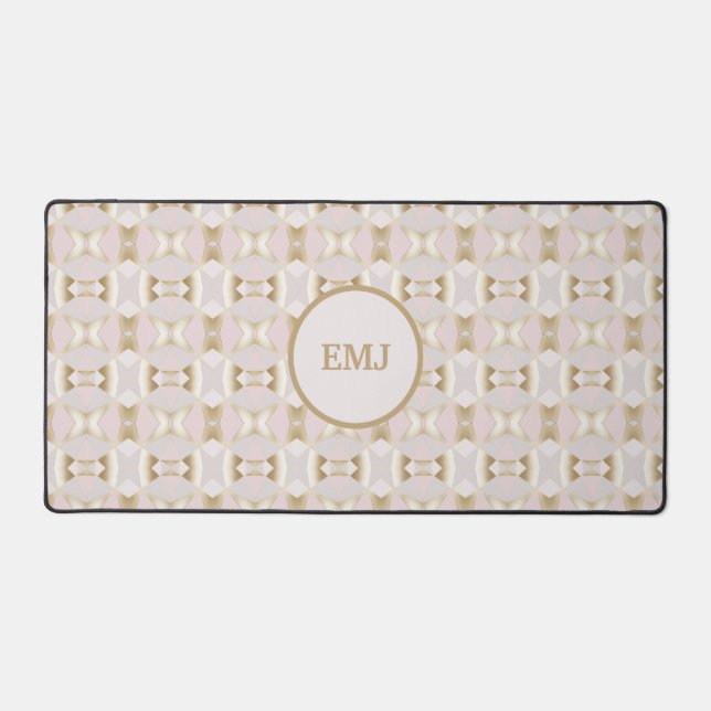 Alfrombrillas De Escritorio Geométrico moderno Glam Pink Gold Kaleidoscope (Anverso)