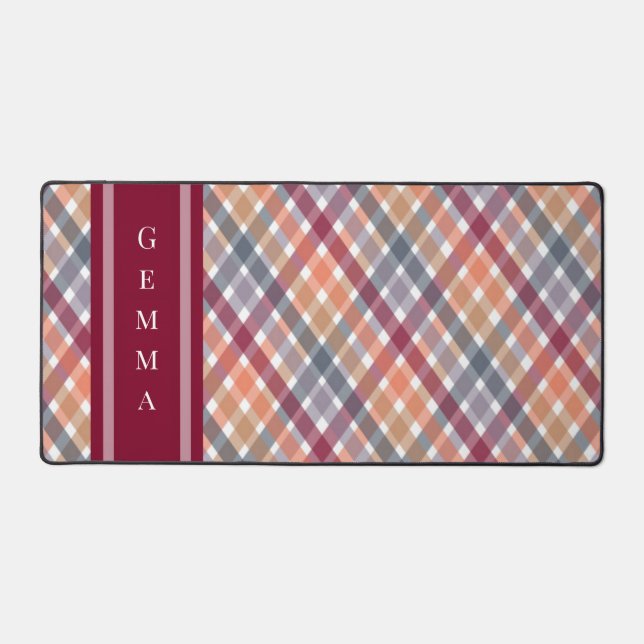 Alfrombrillas De Escritorio Gingham de Otoño (Anverso)