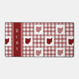 Alfrombrillas De Escritorio Gingham Rojo de Ohio