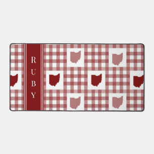 Alfrombrillas De Escritorio Gingham Rojo de Ohio