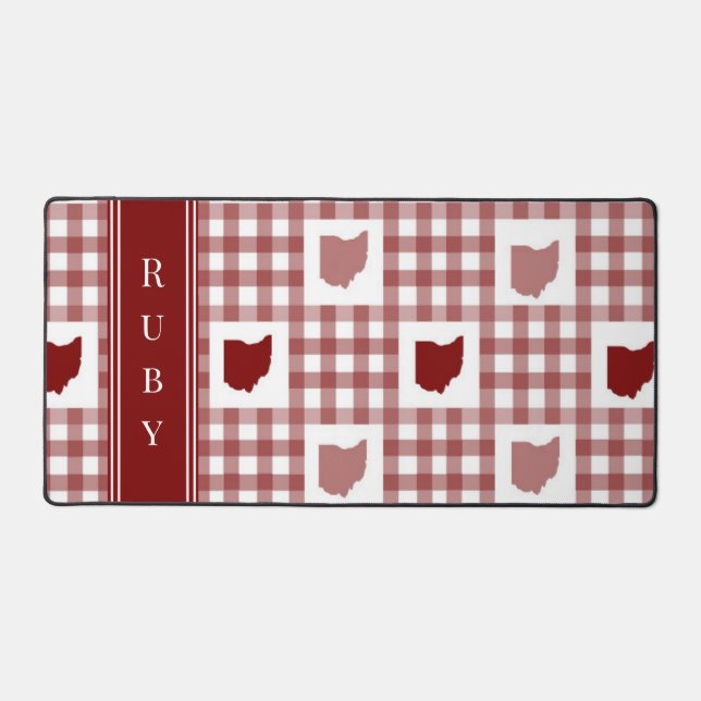 Alfrombrillas De Escritorio Gingham Rojo de Ohio (Anverso)
