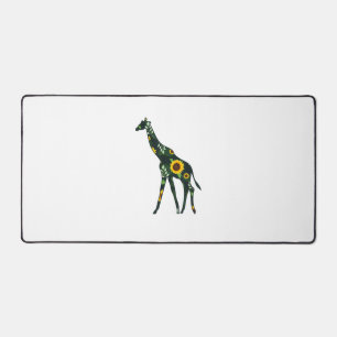 Alfrombrillas De Escritorio Giraffe Chica girasol rumiante floral hawaiano Wo