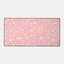 Alfrombrillas De Escritorio Girly Pastel Blanco Rosa Resumen Patrón Terrazzo