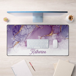Alfrombrillas De Escritorio Glamorosos remolinos morados y dorados personaliza