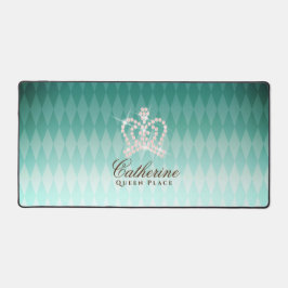 Alfrombrillas De Escritorio Glittering Crown Luxe Aqua