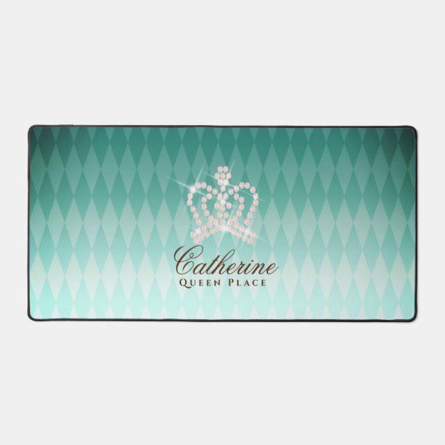 Alfrombrillas De Escritorio Glittering Crown Luxe Aqua (Anverso)
