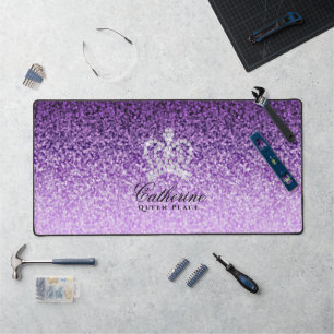 Alfrombrillas De Escritorio Glittering Crown Luxury Purple