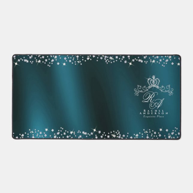 Alfrombrillas De Escritorio Glittering Crown Monograma Green (Anverso)